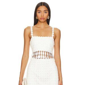 SAYLOR White Crochet Tank Top